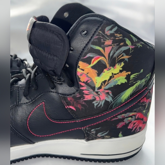 NIKE Air Force 1 Black Floral Lace Up Sneakers- Men\'s Size 13 #C12304-001 W/Bag main image 9